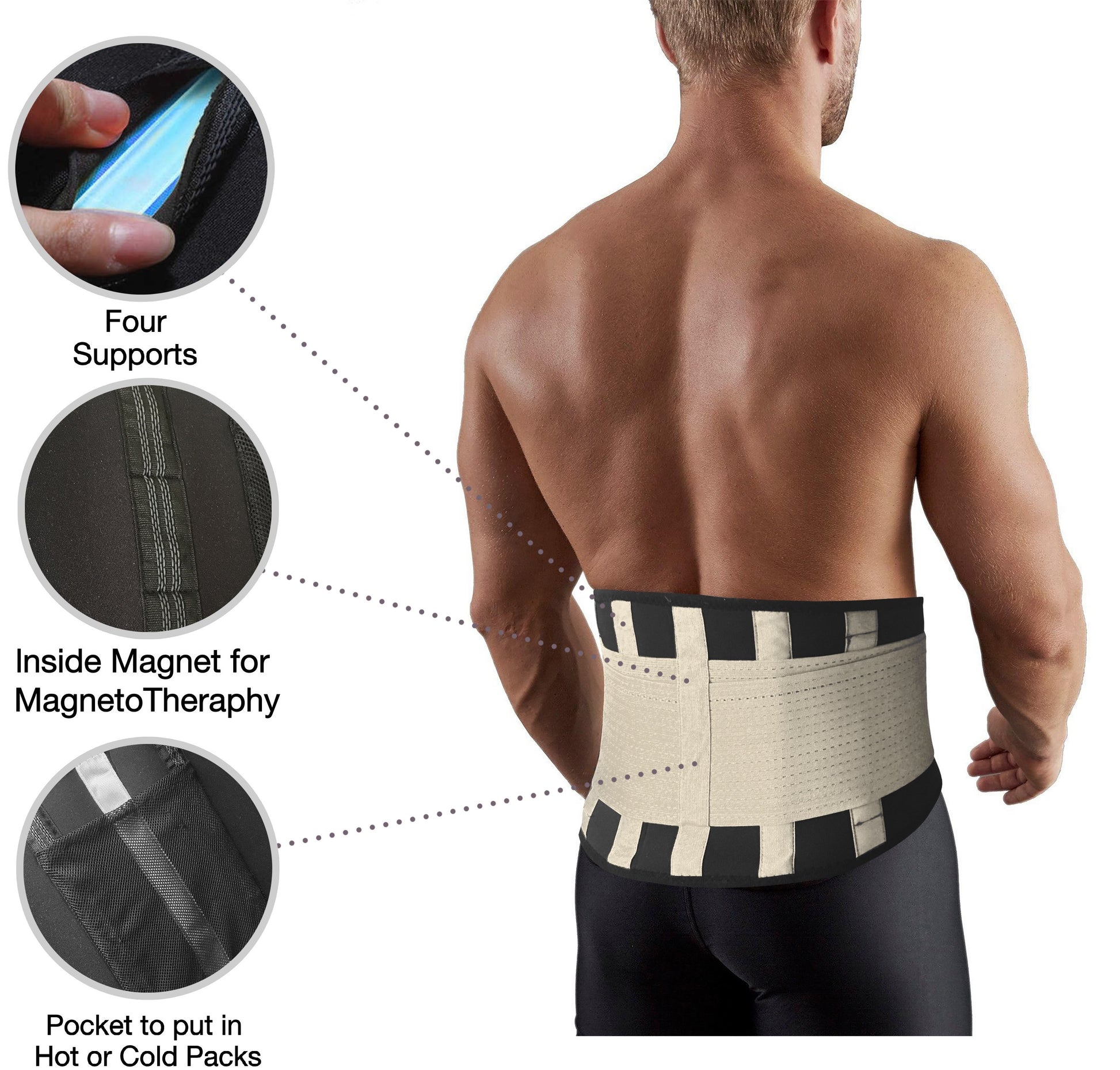 Magnetic Back Support Magnets Heating Therapy Vest Waist Brace