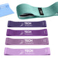 Elastic Fitness Bands Kit. Resistance Bands. Complete Home Gym Kit with 4 Loop Bands, 2 Cloth Resistance Bands Tech Therapeutics