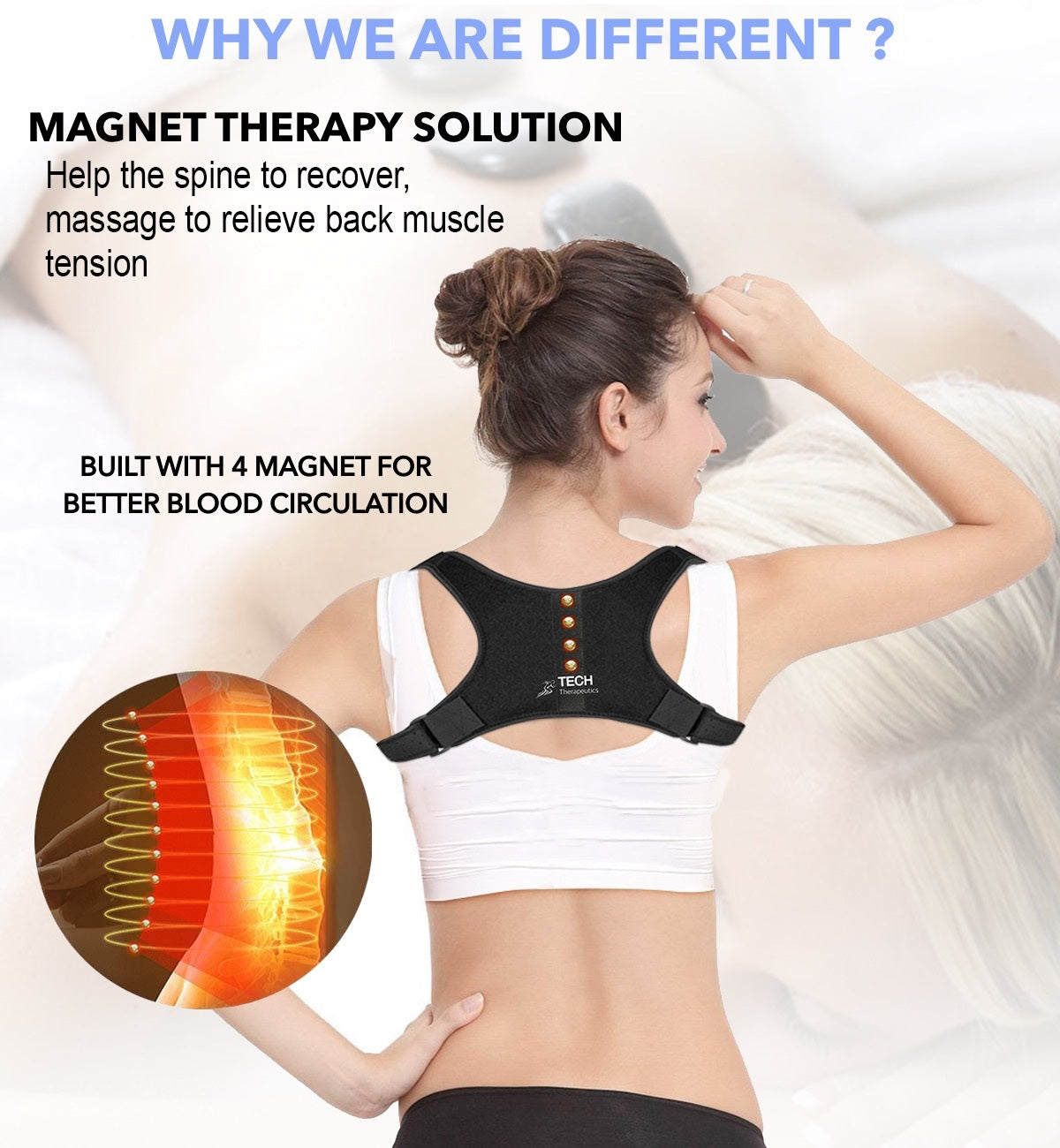 Posture Corrector, Back and Shoulder for Men and Women with Magnetic-Therapy [Unisex]